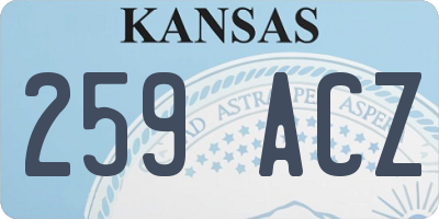 KS license plate 259ACZ