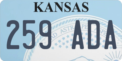 KS license plate 259ADA