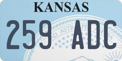 KS license plate 259ADC
