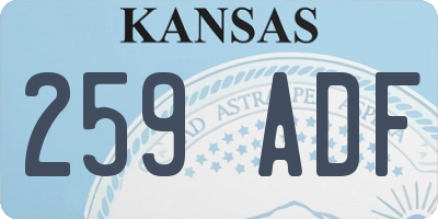 KS license plate 259ADF