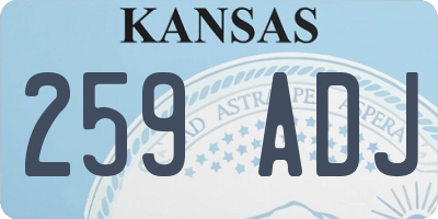 KS license plate 259ADJ