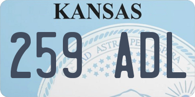 KS license plate 259ADL