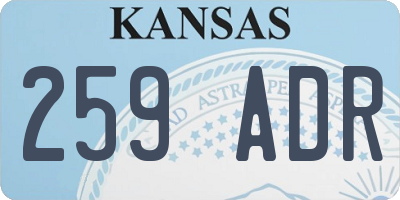 KS license plate 259ADR