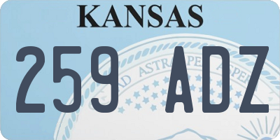 KS license plate 259ADZ