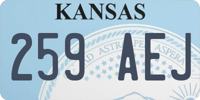KS license plate 259AEJ