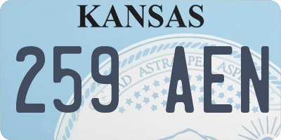 KS license plate 259AEN