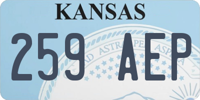 KS license plate 259AEP