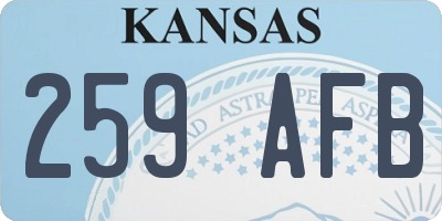 KS license plate 259AFB