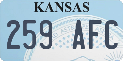 KS license plate 259AFC