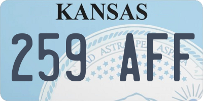 KS license plate 259AFF