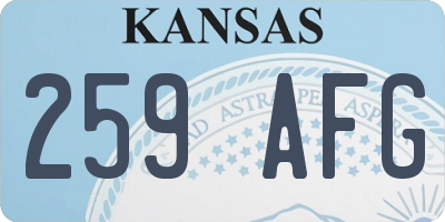 KS license plate 259AFG