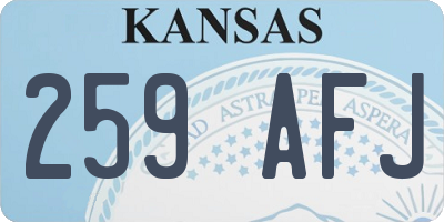 KS license plate 259AFJ