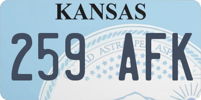 KS license plate 259AFK