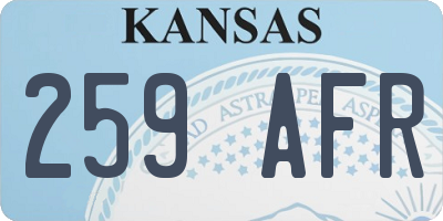 KS license plate 259AFR
