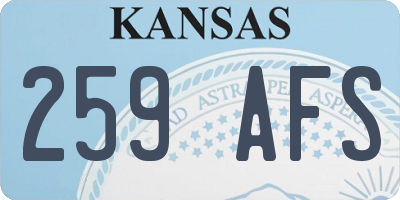KS license plate 259AFS