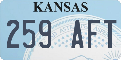 KS license plate 259AFT