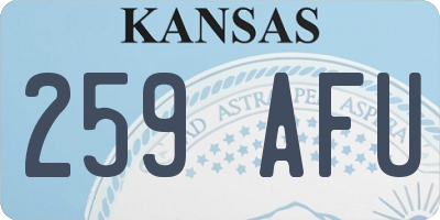 KS license plate 259AFU