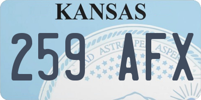KS license plate 259AFX