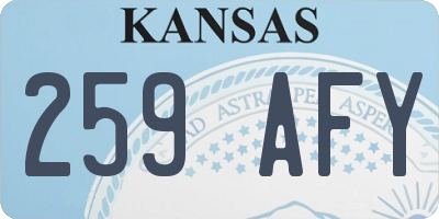 KS license plate 259AFY