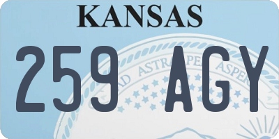 KS license plate 259AGY