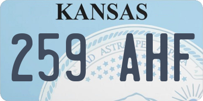 KS license plate 259AHF