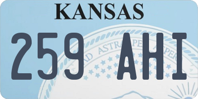 KS license plate 259AHI