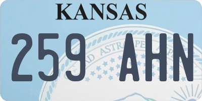 KS license plate 259AHN
