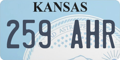 KS license plate 259AHR