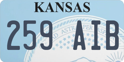 KS license plate 259AIB