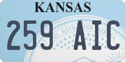 KS license plate 259AIC