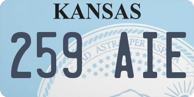 KS license plate 259AIE