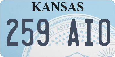 KS license plate 259AIO