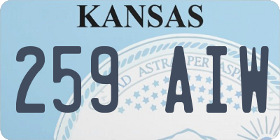 KS license plate 259AIW