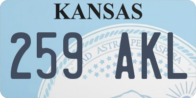 KS license plate 259AKL