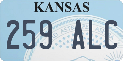 KS license plate 259ALC