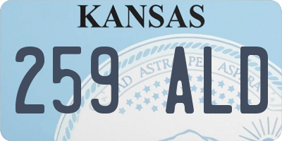 KS license plate 259ALD