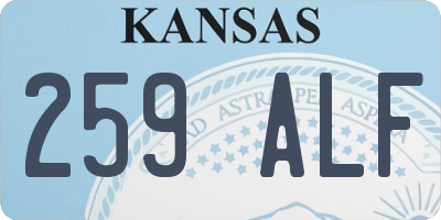 KS license plate 259ALF