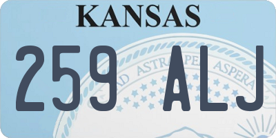 KS license plate 259ALJ