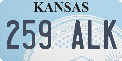 KS license plate 259ALK