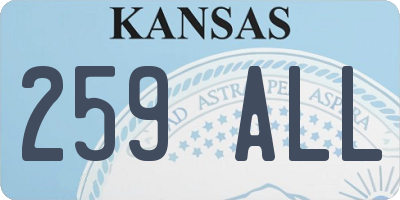 KS license plate 259ALL