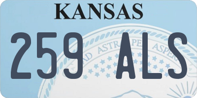 KS license plate 259ALS