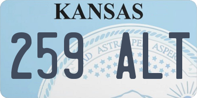 KS license plate 259ALT