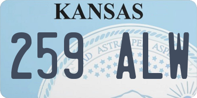 KS license plate 259ALW
