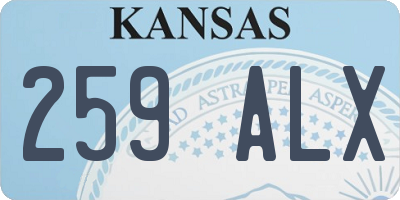 KS license plate 259ALX