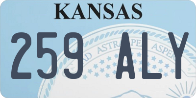 KS license plate 259ALY