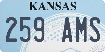 KS license plate 259AMS