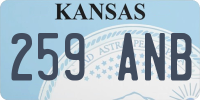 KS license plate 259ANB