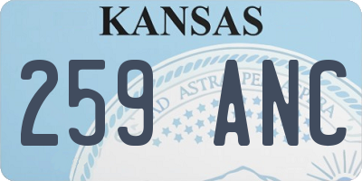 KS license plate 259ANC