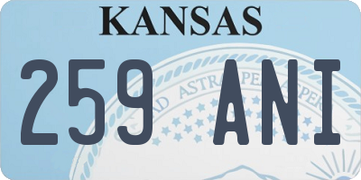KS license plate 259ANI