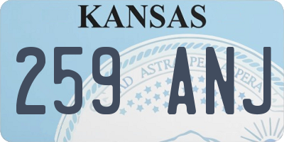 KS license plate 259ANJ